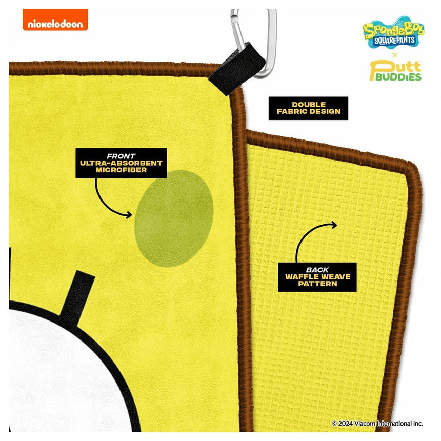 Putt Buddies SpongeBob SquarePants Double Sided Golf Towel With Bonus Plankton Ball Marker
