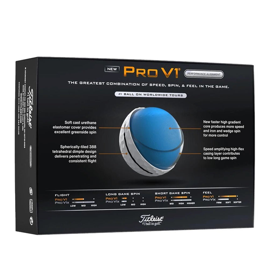 Titleist Pro V1 Performance Alignment Golf Balls - Black