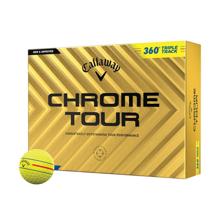 Callaway Chrome Tour 360 Triple Track Golf Balls - Yellow - 2024