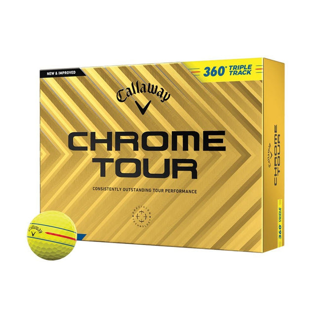 Callaway Chrome Tour 360 Triple Track Golf Balls - Yellow - 2024