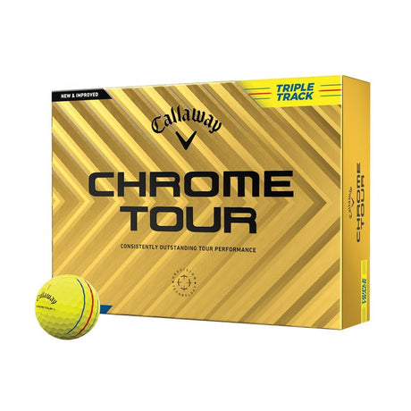 Callaway Chrome Tour Triple Track Golf Balls - Yellow - 2024
