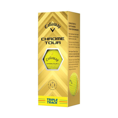 Callaway Chrome Tour Triple Track Golf Balls - Yellow - 2024