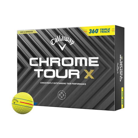 Callaway Chrome Tour X 360 Triple Track Golf Balls - Yellow - 2024