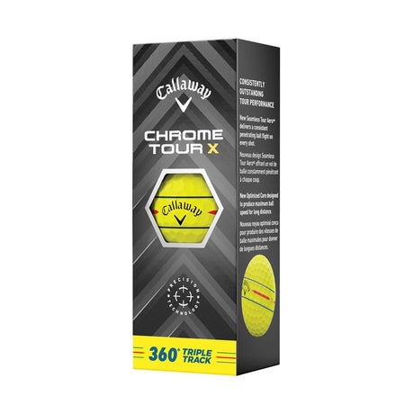 Callaway Chrome Tour X 360 Triple Track Golf Balls - Yellow - 2024