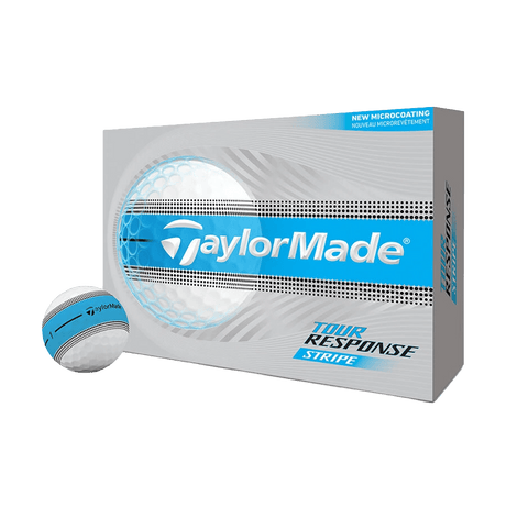 TaylorMade Tour Response Stripe Golf Balls - Neon Blue - 2026