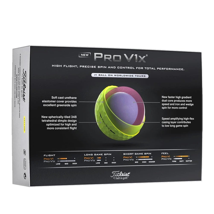 Titleist Pro V1x Golf Balls - Yellow