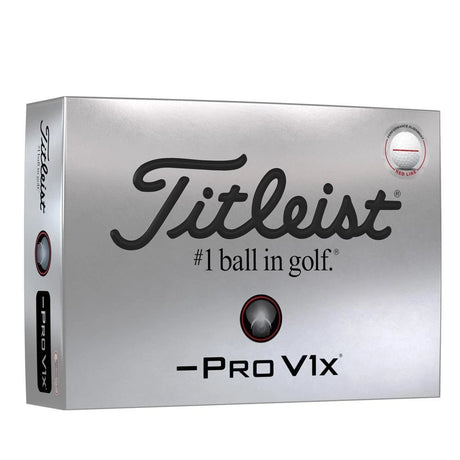 Titleist Pro V1x Left Dash Performance Alignment Golf Balls - Red