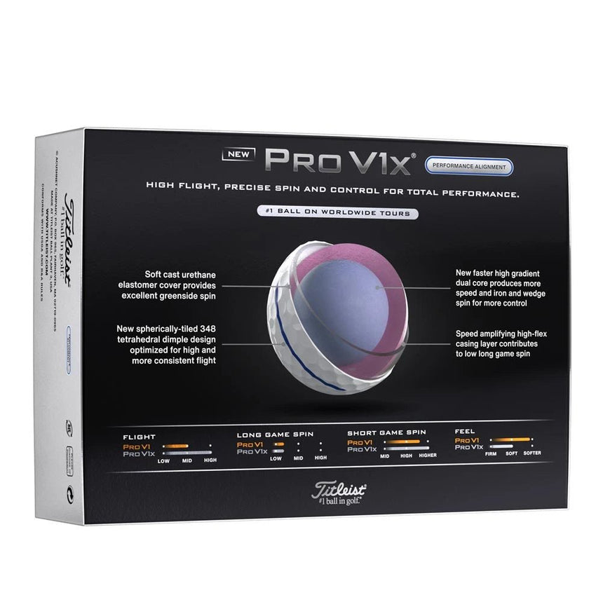 Titleist Pro V1x Performance Alignment Golf Balls - Blue